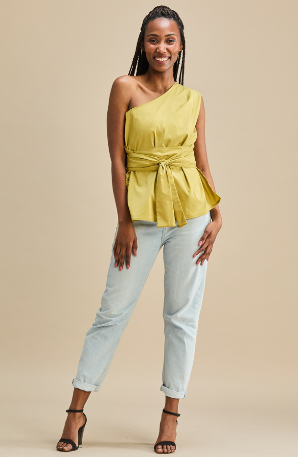 Cleo Cotton Top Summer Mareth Colleen Chartreuse Yellow– MARETHCOLLEEN
