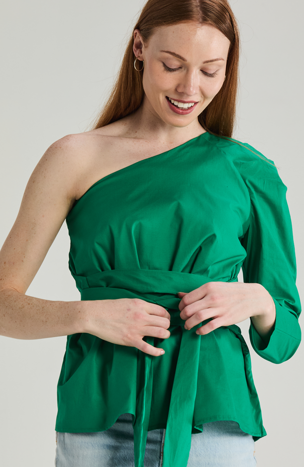 Cleo One Shoulder Long Sleeves Top