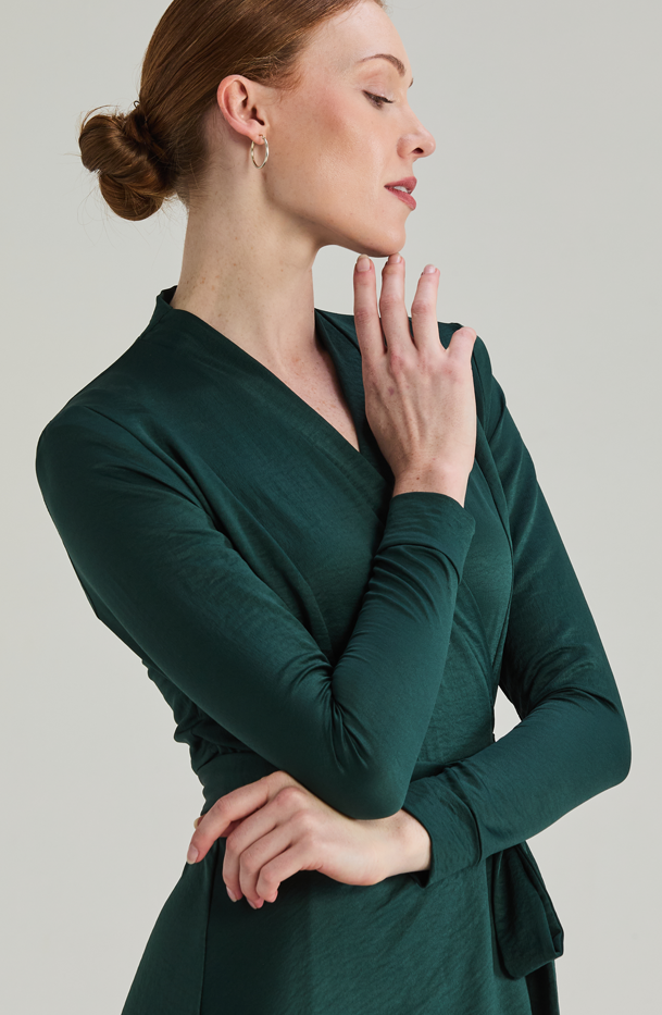 Jo Wrap Dress Green Event– MARETHCOLLEEN