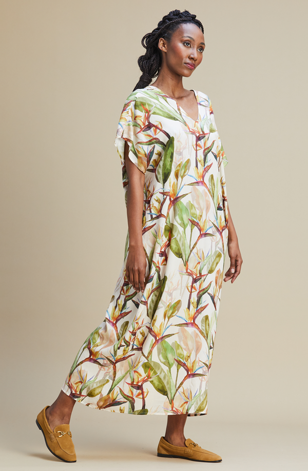 Floral print kaftan clearance dress