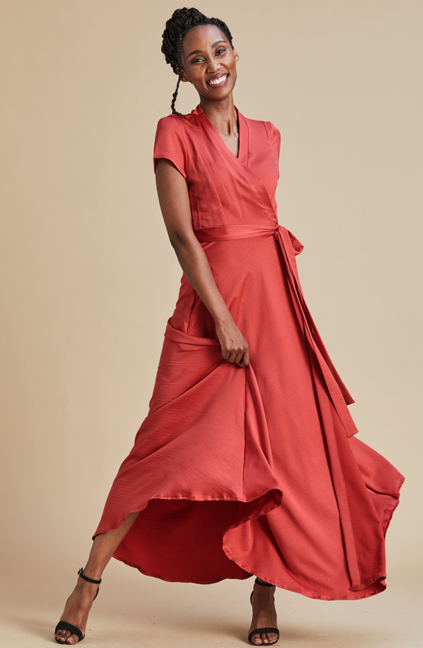 Salmon hot sale maxi dress