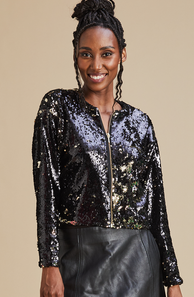 Black sequin jacket shop ladies