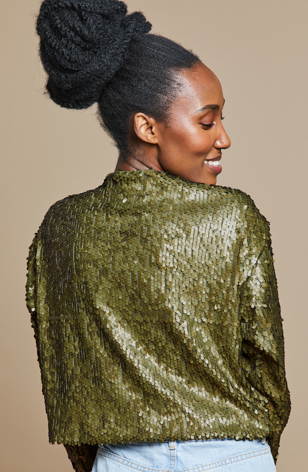 Sequence Jacket Winter South Africa Olive Sequins MARETHCOLLEEN