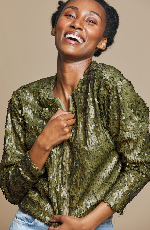 Gold 2025 sequin jacket