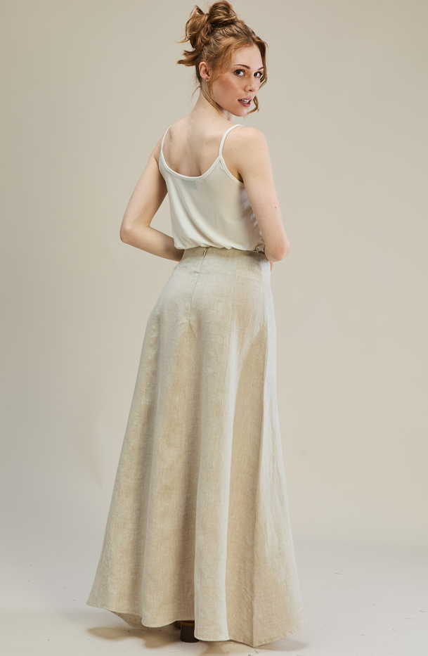 Slit Skirt 100% Linen