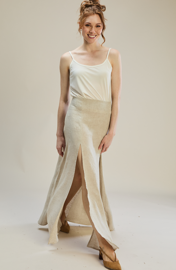 Slit Skirt 100% Linen