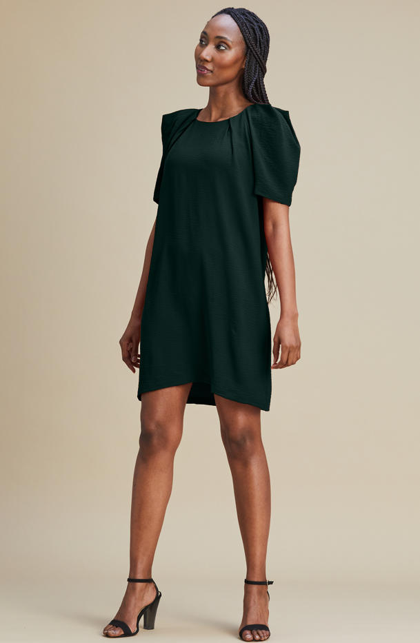 Dark green top sheath dress