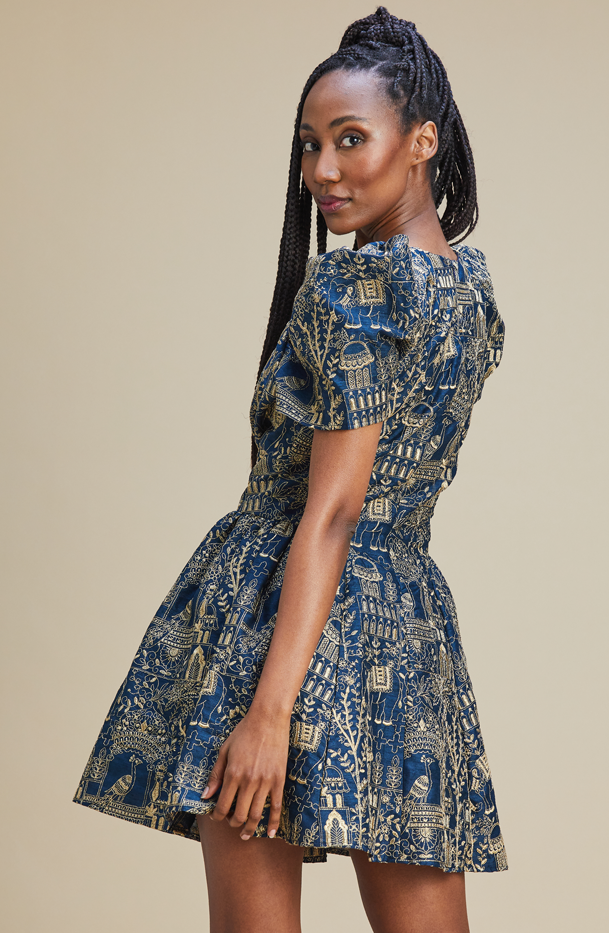 Tyler Dress Gold Embroidery - MARETHCOLLEEN