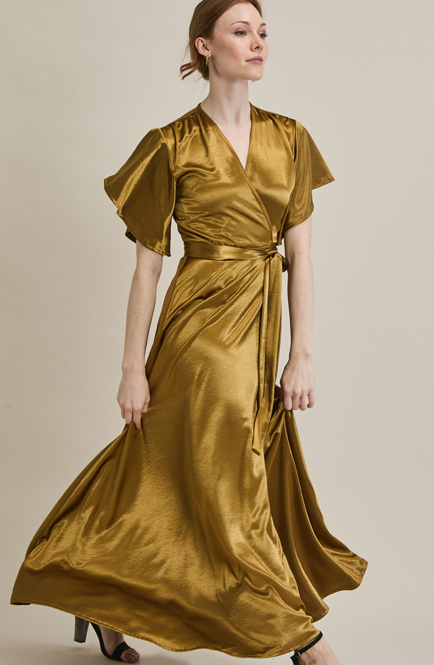 Waif Wrap Dress South Africa Gold– MARETHCOLLEEN