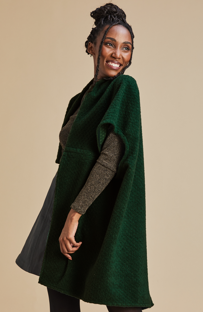 Green on sale poncho coat