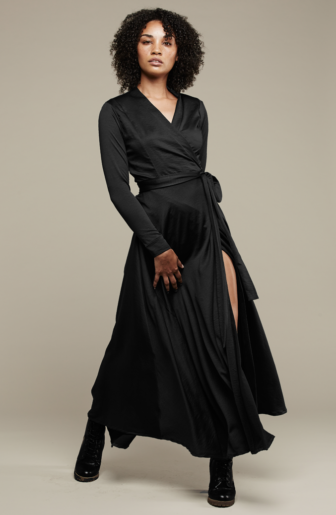 Jo Wrap Dress Black Evening wear MARETHCOLLEEN